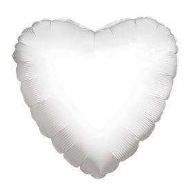 18 inch White Heart Foil Balloons