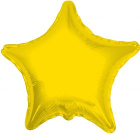 18 inch Yellow (transparent) Star Foil Balloons