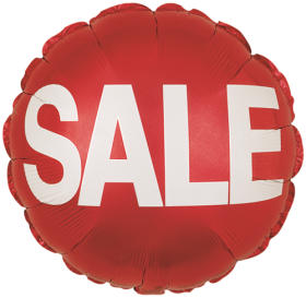 18 Foil Mylar Red Circle Sale Balloon