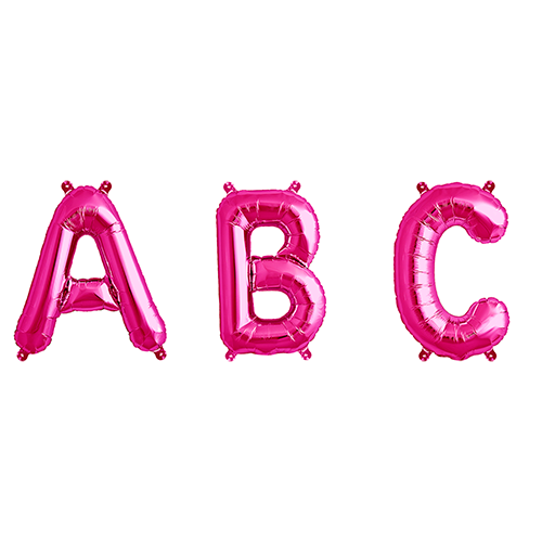 16 inch Magenta Foil Mylar Number, Letter & Symbol Balloons