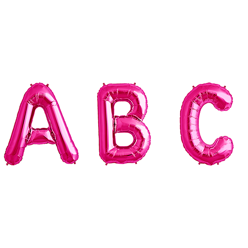 34 inch Magenta Foil Mylar Number, Letter & Symbol Balloons