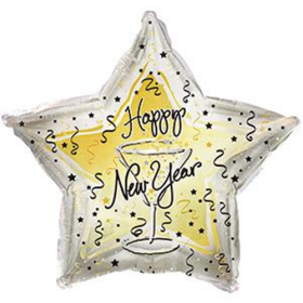 18 inch CTI New Year Toast Star Balloon Foil Mylar