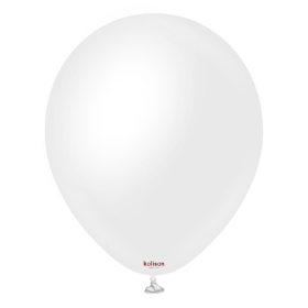 12 inch Kalisan Opaque Satin Snow White Latex Balloons - 50 CT