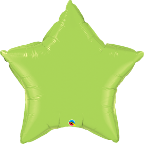 36 inch Qualatex Lime Green Star Foil Balloons