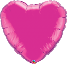 36 inch Qualatex Magenta Heart Foil Balloons