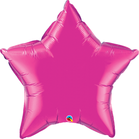 36 inch Qualatex Magenta Star Foil Balloons