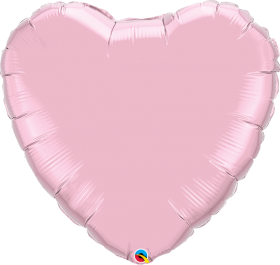 36 inch Qualatex Light Pink Heart Foil Balloons