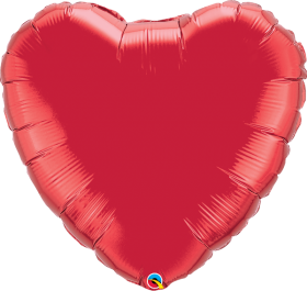 36 inch Qualatex Ruby Red Heart Foil Balloons