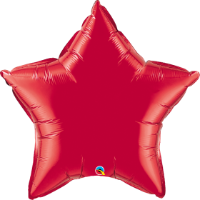 36 inch Qualatex Red Star Foil Balloons