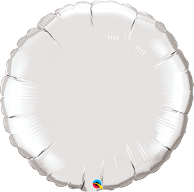 36 inch Qualatex Silver Circle Foil Balloons