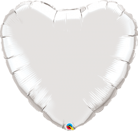 36 inch Qualatex Silver Heart Foil Balloons