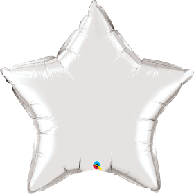 36 inch Qualatex Silver Star Foil Balloons