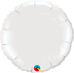 36 inch Qualatex White Circle Foil Balloons