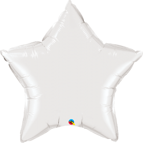 36 inch Qualatex White Star Foil Balloons