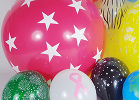 TUFTEX, Kalisan, and Qualatex stock printed message latex balloons for birthdays, anniversaries, sports themes, holidays, patriotic events