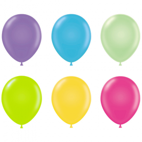 17 inch TUFTEX Assorted Tropical Latex Balloons - 50 count